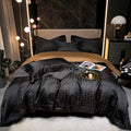 Set copripiumino di lusso in jacquard nero Jasmine