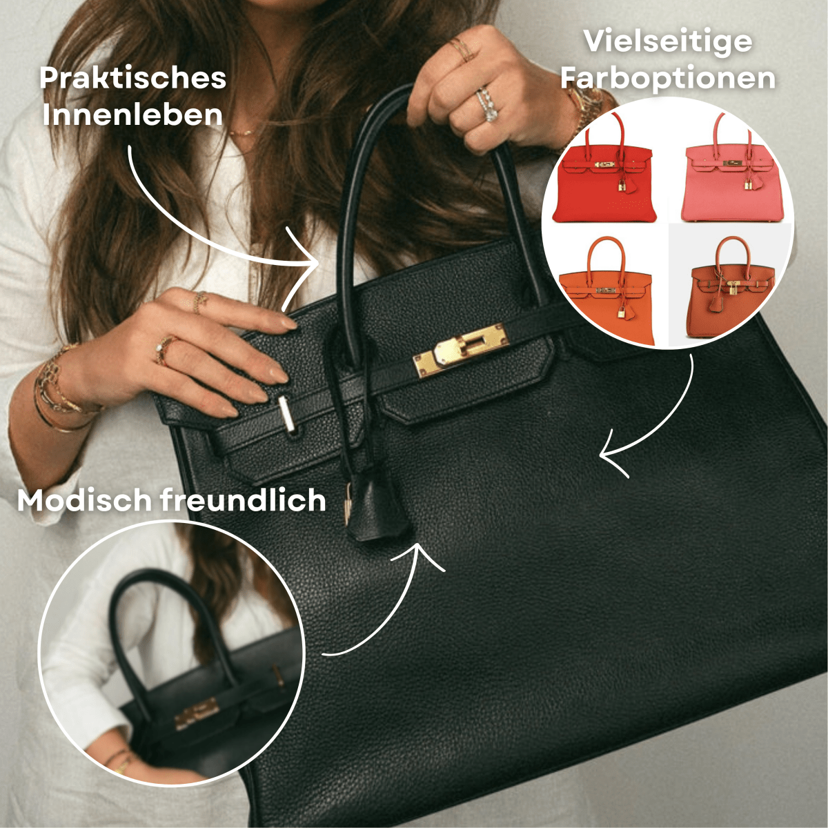 Bolso de cuero AuroraLane de piel de vacuno prémium para mujeres activas, versátil para el día a día