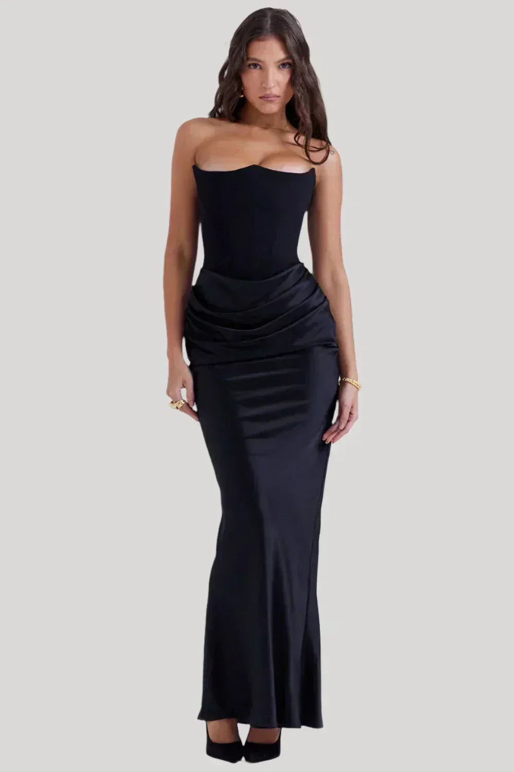 Fiona - Abito lungo elegante senza spalline