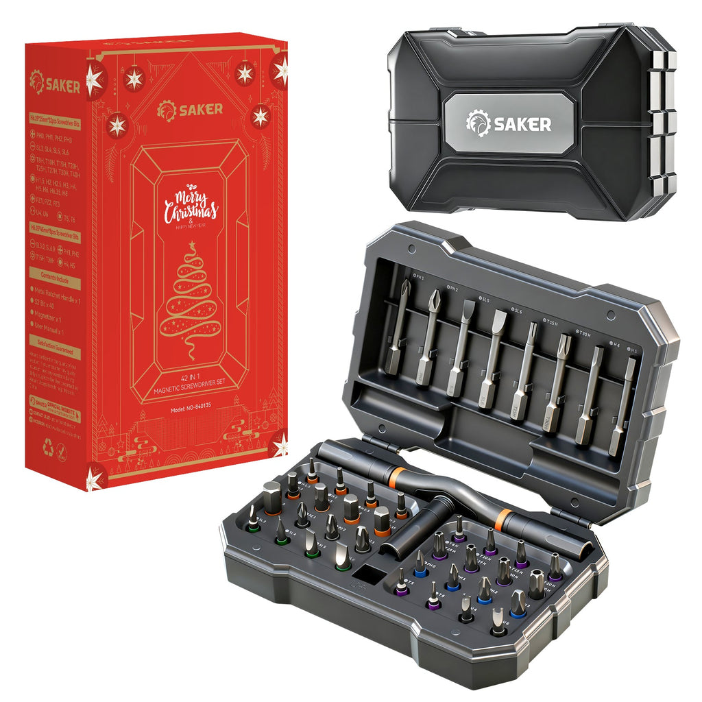 42-in-1 Magnetic Ratcheting Screwdriver Set – S2 Steel Bits, Compact Case