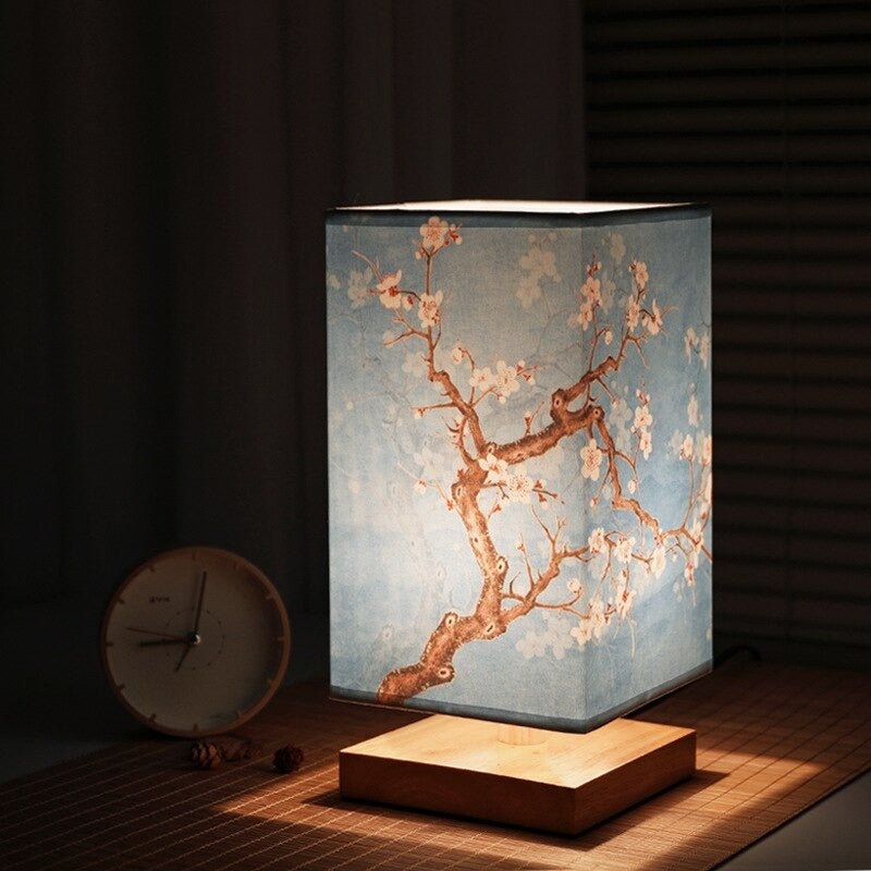 Lampe de table en papier CalmAura style japonais scandinave lumière chaude