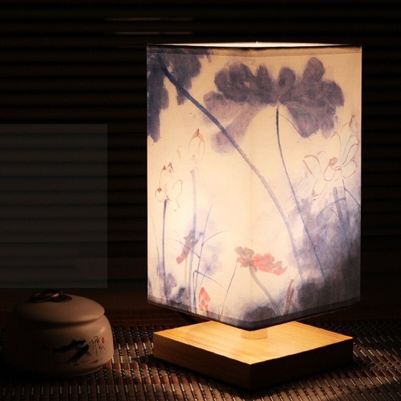 Lampe de table en papier CalmAura style japonais scandinave lumière chaude