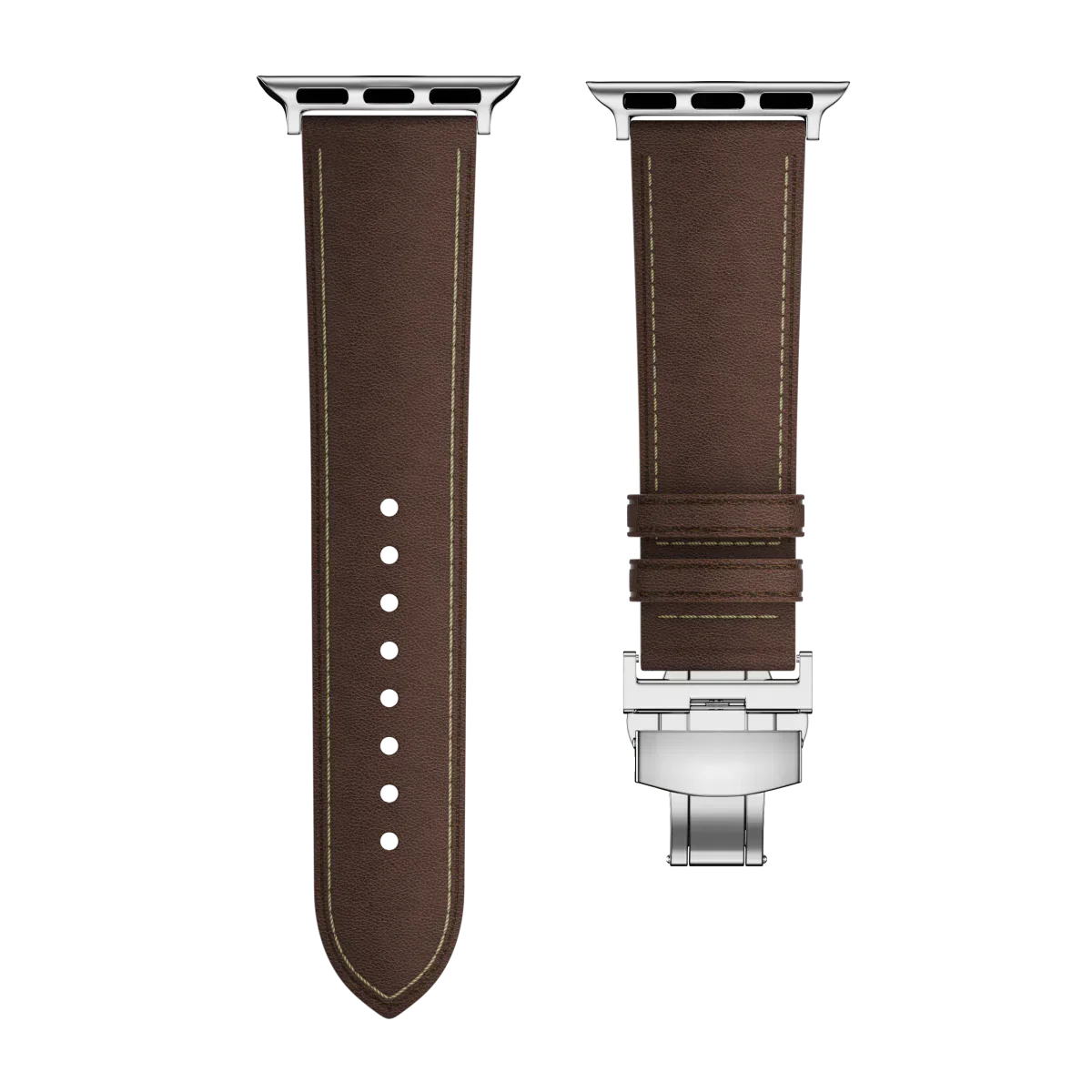 Nový kožený pásek s motýlkovou sponou pro Apple Watch