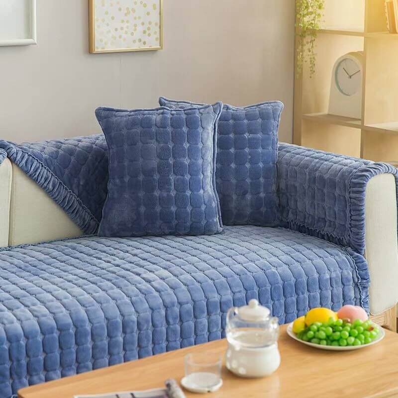 Ecksofa-Bezug, rutschfester Sofabezug, komfortabler Schutz und ästhetischer Samtsofabdeckungen für 3-Kissen-Sofa, Zweisitzer, Relaxsessel, L-förmige Armlehne und Rückenlehne