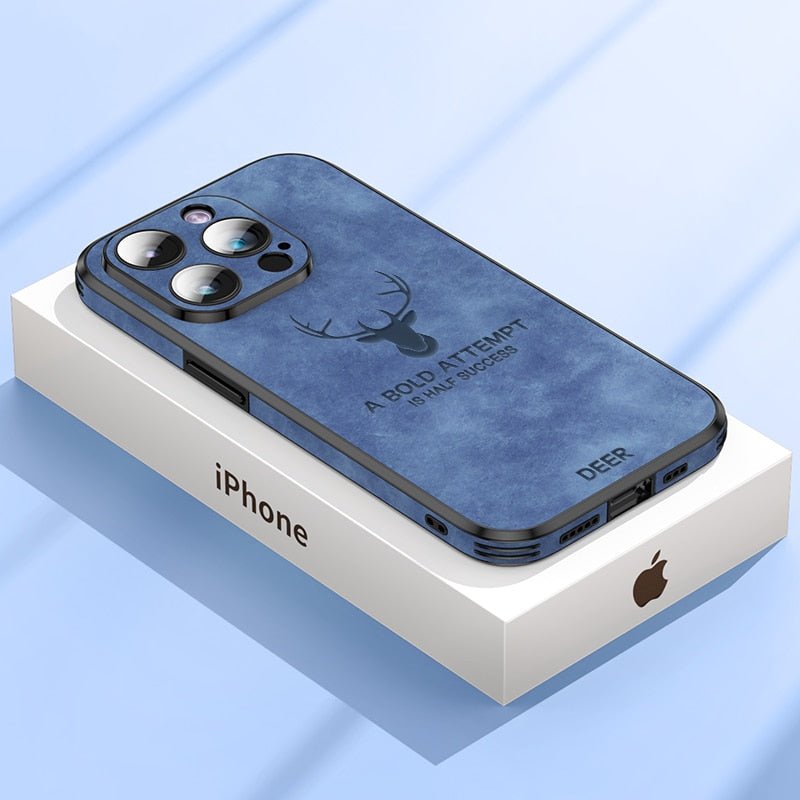 NovaGuard 皮革豪华 iPhone 保护壳，带防震功能