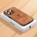 NovaGuard 皮革豪华 iPhone 保护壳，带防震功能