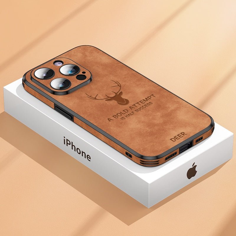 NovaGuard 皮革豪华 iPhone 保护壳，带防震功能