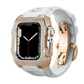 Custodia decorata in titanio e cinturino in silicone per Apple Watch