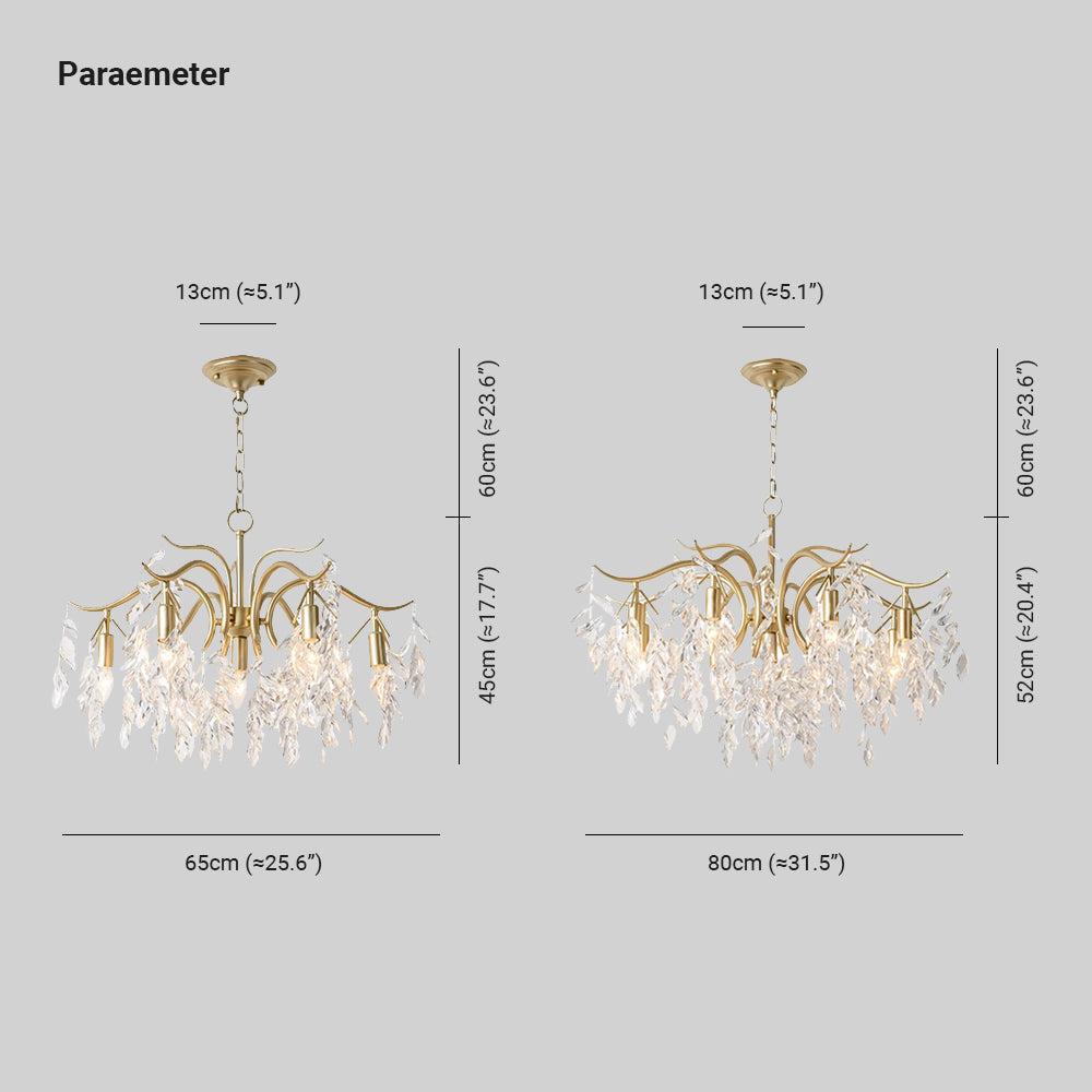 Lustre en cristal Kristy — design floral de glycine