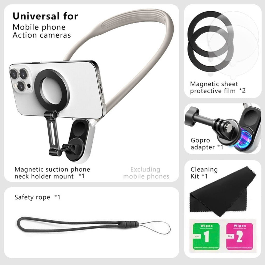 Support de téléphone magnétique POV et fixation pour cou