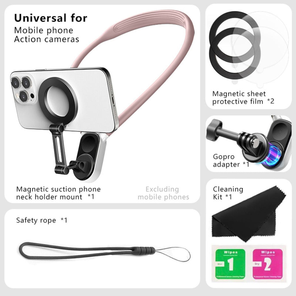 Support de téléphone magnétique POV et fixation pour cou