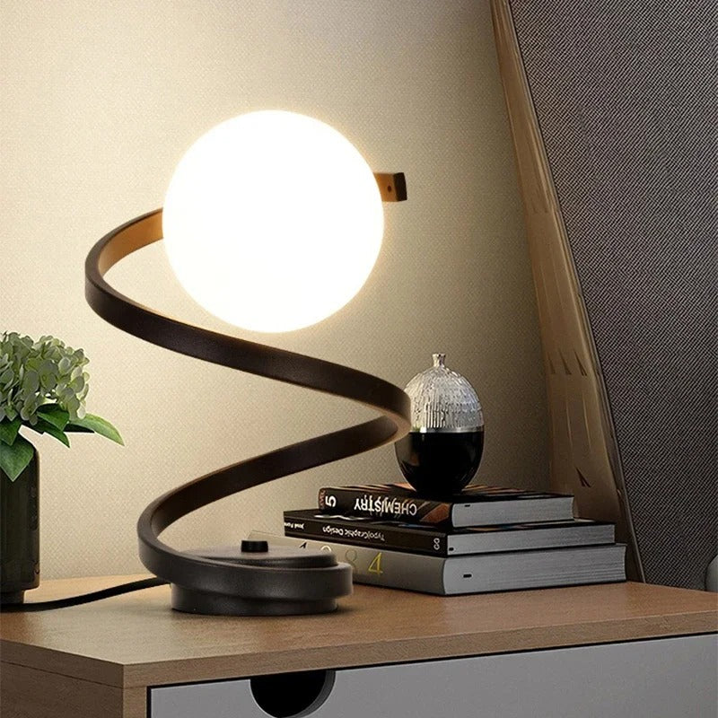 LuminaSpire | Spiral LED Table Lamp for Cozy Corners