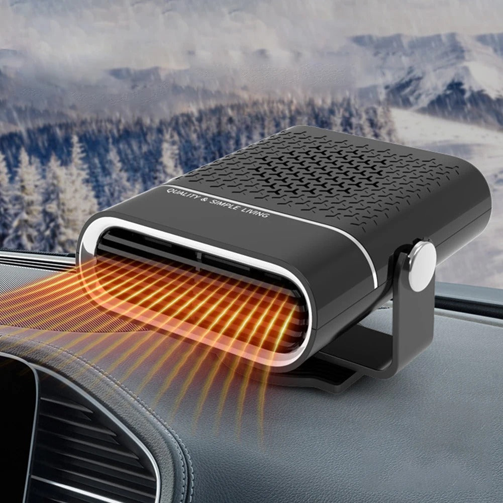Car Fan - 4-in-1 Heating & Cooling - 12V/24V - 360 Degree Rotation - White & Black