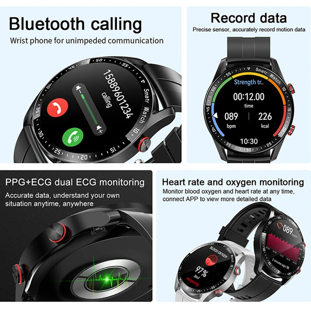 Aktiv Herrsmartklocka – Elegant Design med Bluetooth Fitnessspårning