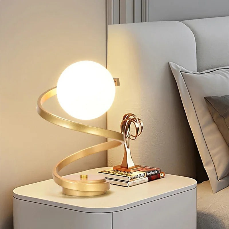 LuminaSpire | Spiral LED Table Lamp for Cozy Corners