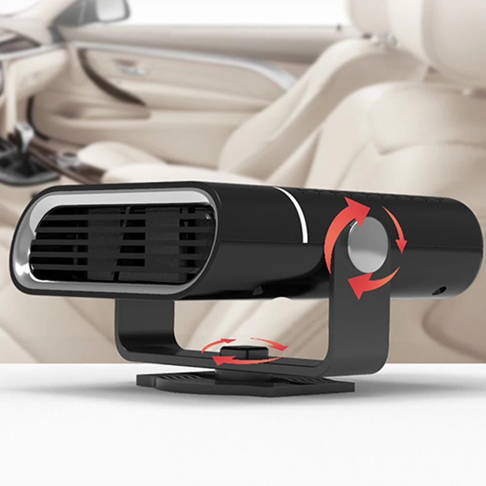 Car Fan - 4-in-1 Heating & Cooling - 12V/24V - 360 Degree Rotation - White & Black