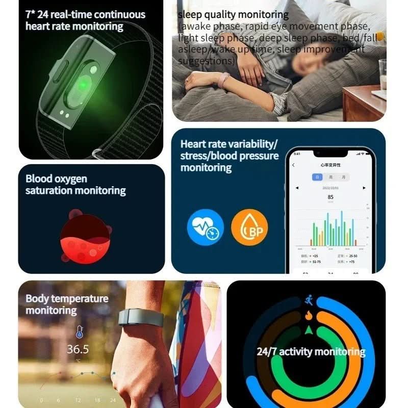 VitalPulse Fitness Tracker IP68 Waterproof With Heart Rate And SpO2 For Active