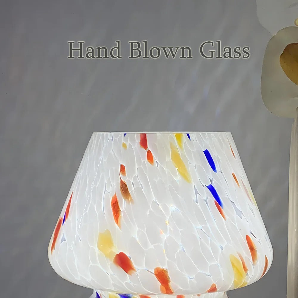 Glazen Paddestoel Lamp - Vintage LED Verlichting voor Slaapkamer en Woondecoratie