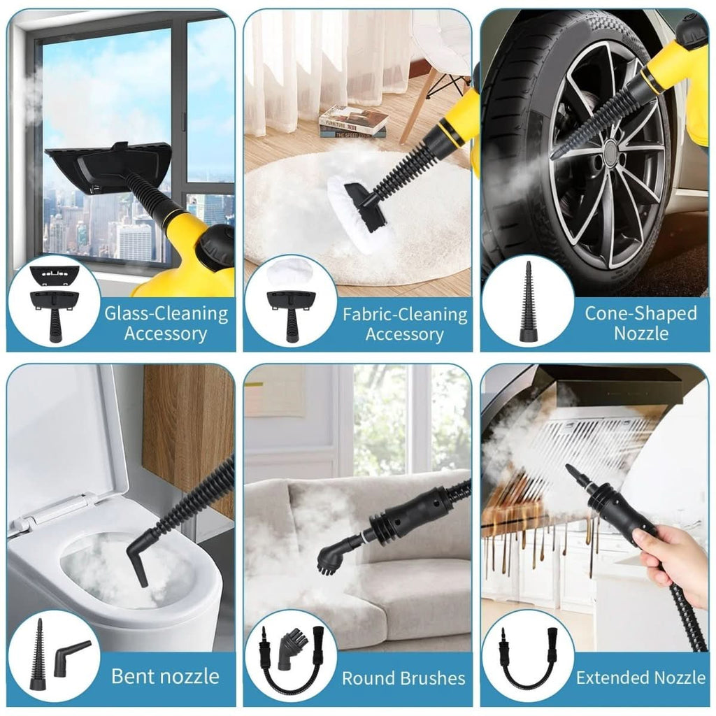 No Chemicals All In One Steam Cleaner With 8 Attachments For Home Clothes And Windows