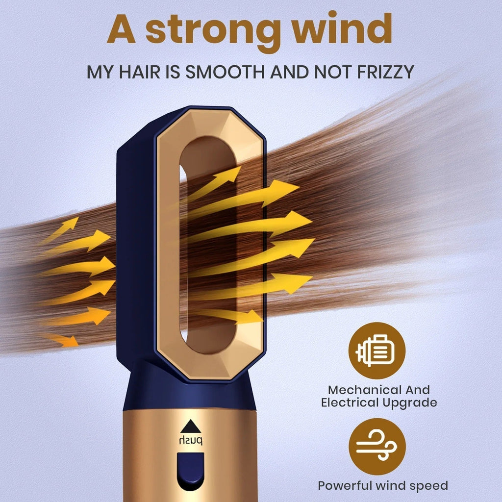 AeroGlow Glossify 5-i-1 Hårstyler 1000W Varmeluftbørste med ionisk teknologi