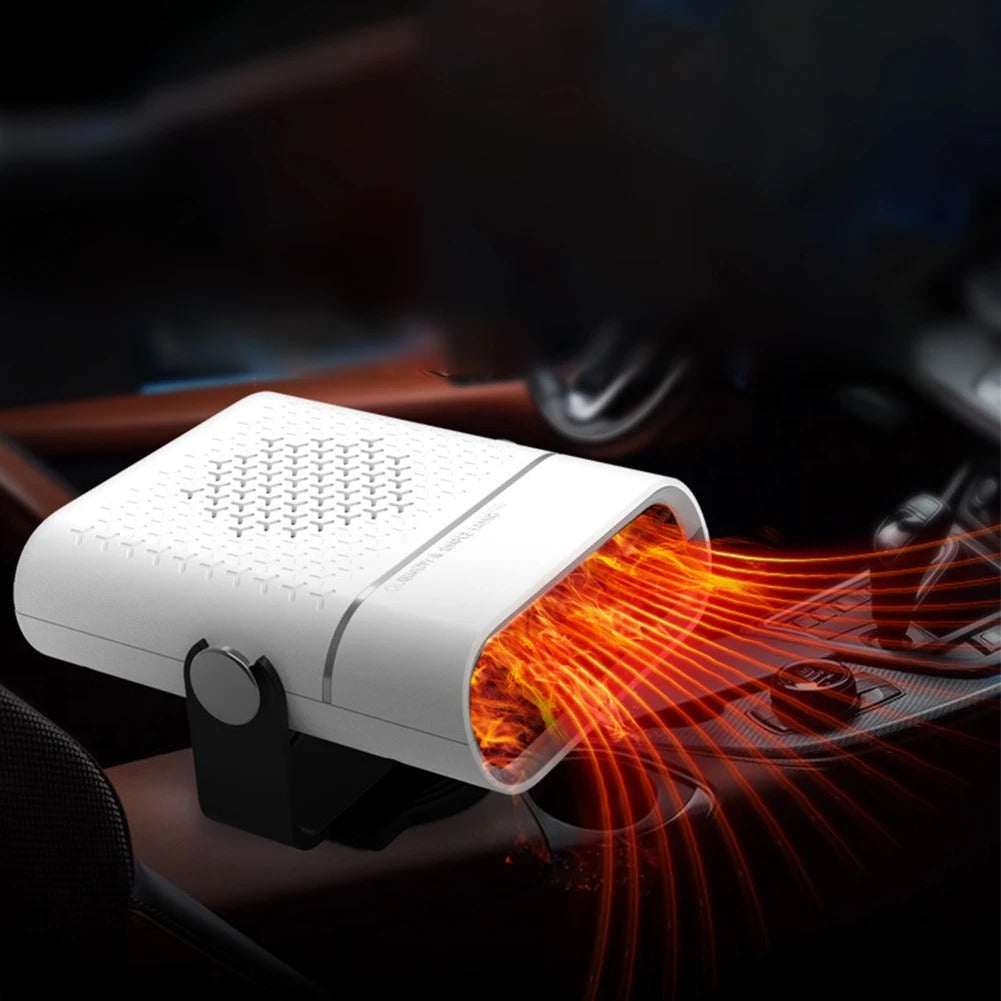 Car Fan - 4-in-1 Heating & Cooling - 12V/24V - 360 Degree Rotation - White & Black