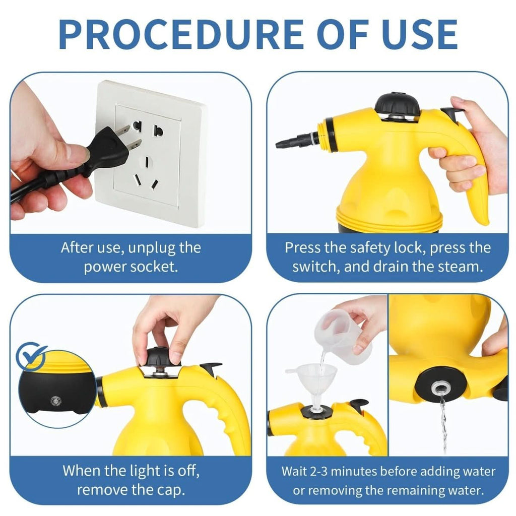No Chemicals All In One Steam Cleaner With 8 Attachments For Home Clothes And Windows