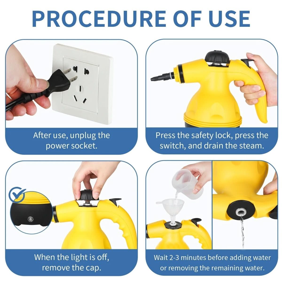 No Chemicals All In One Steam Cleaner With 8 Attachments For Home Clothes And Windows