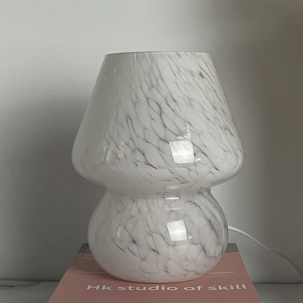 Glazen Paddestoel Lamp - Vintage LED Verlichting voor Slaapkamer en Woondecoratie