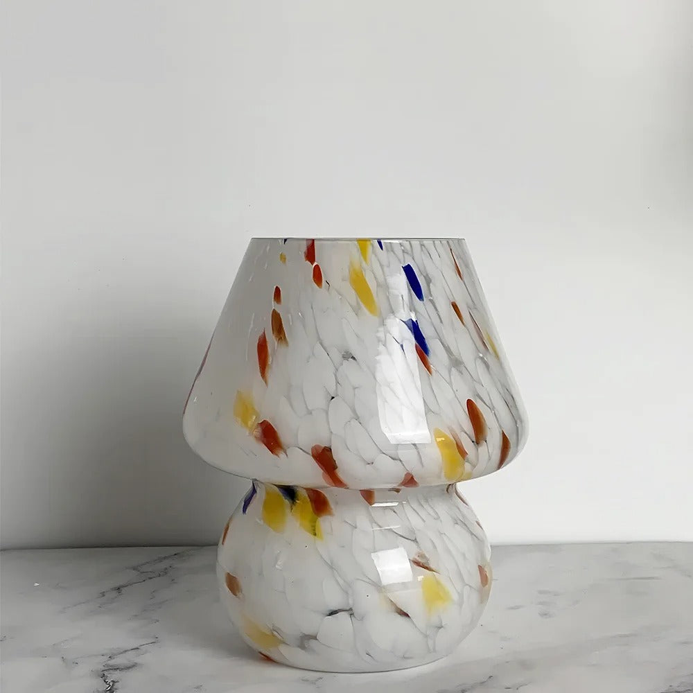 Glazen Paddestoel Lamp - Vintage LED Verlichting voor Slaapkamer en Woondecoratie