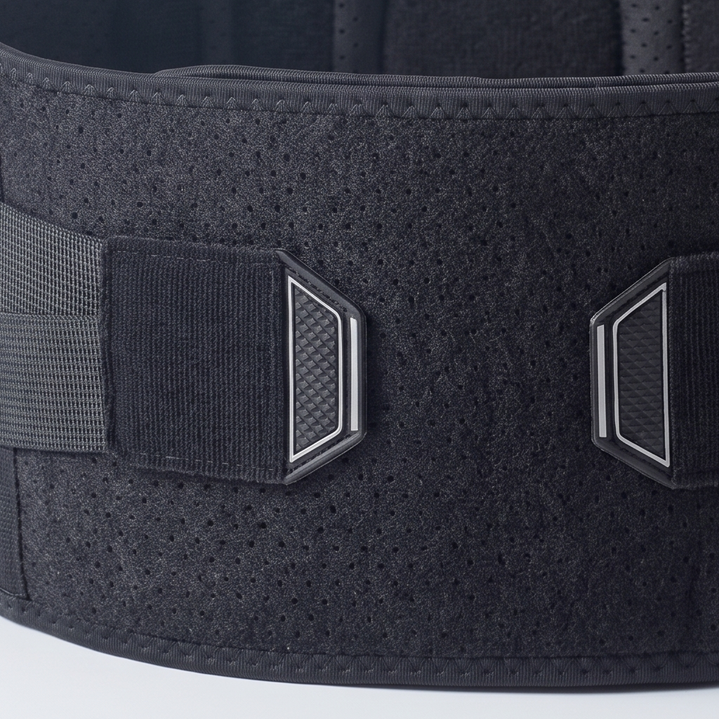 Close-up of the flat front fastening tabs