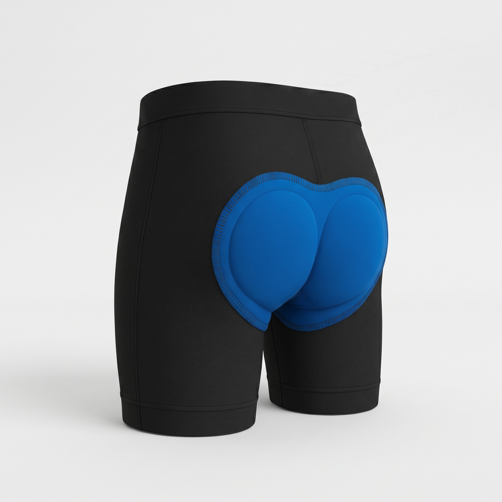 MotoCush padded riding shorts with gel seat pad