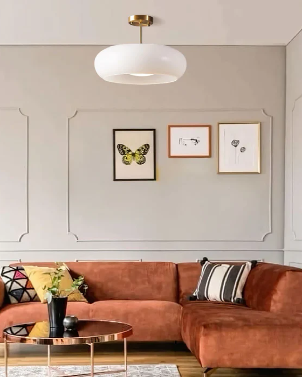 أفينتا | ضوء سقف زجاجي معتم مع قاعدة من النحاس الأصفر | أورنتلي