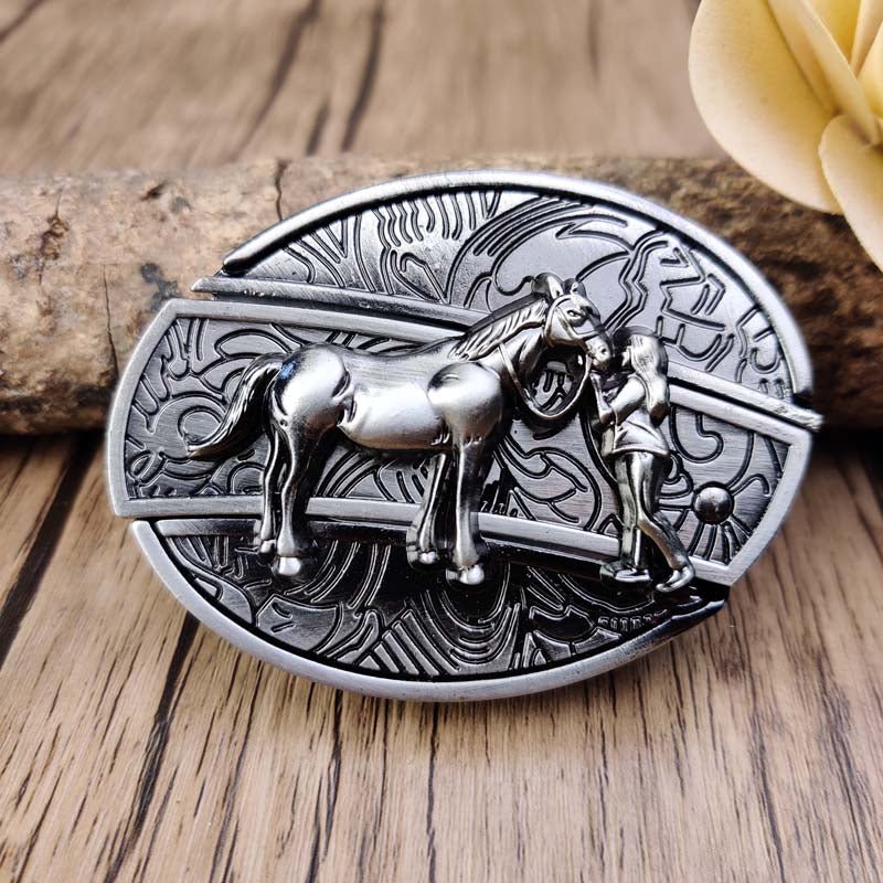 TerraForge Metall Ovale Cowboys Gürtelschnalle Zubehör