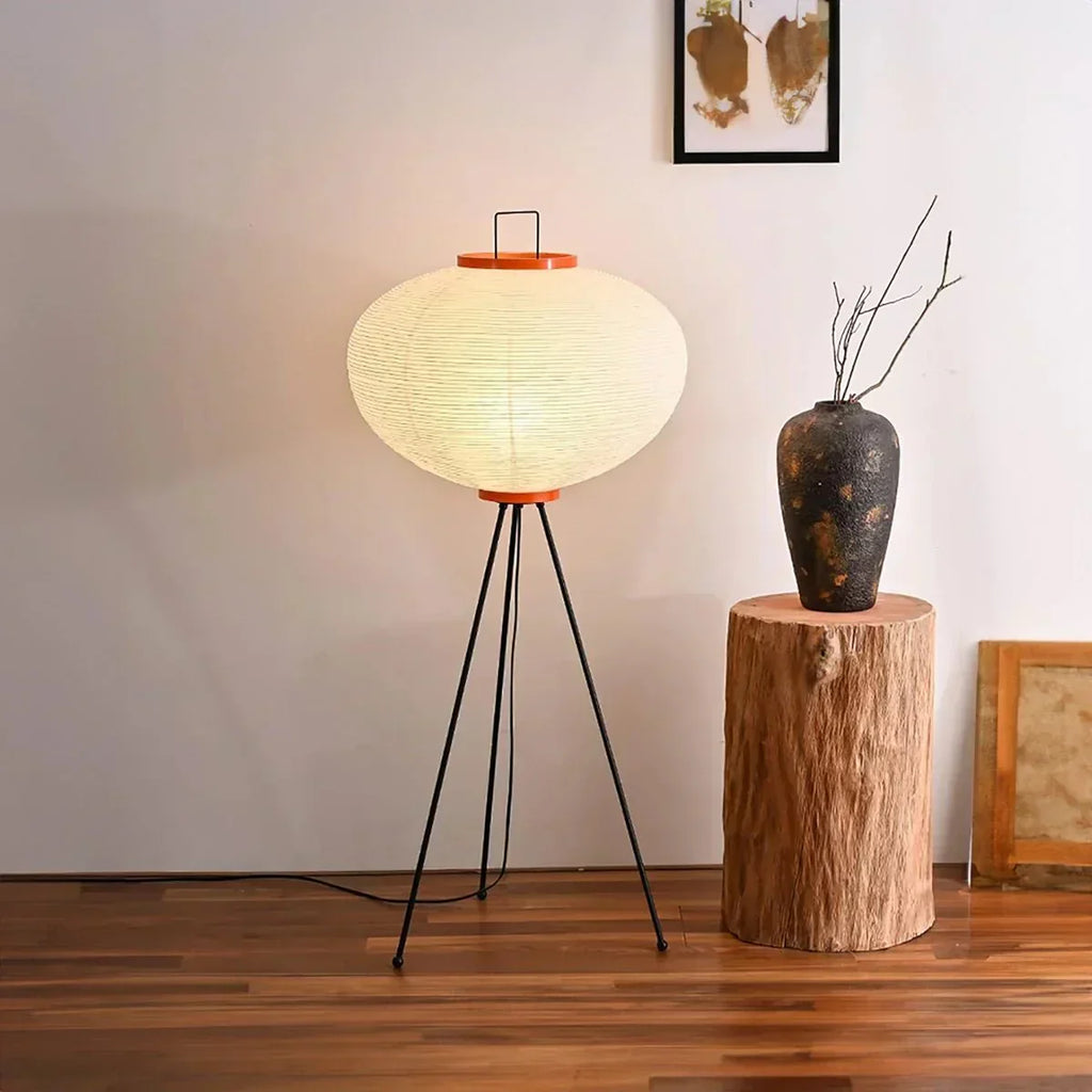 SoraLum Minimalist Japanese Rice Paper Floor Lamp Ambient Light