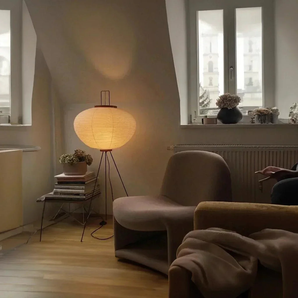 SoraLum Minimalist Japanese Rice Paper Floor Lamp Ambient Light