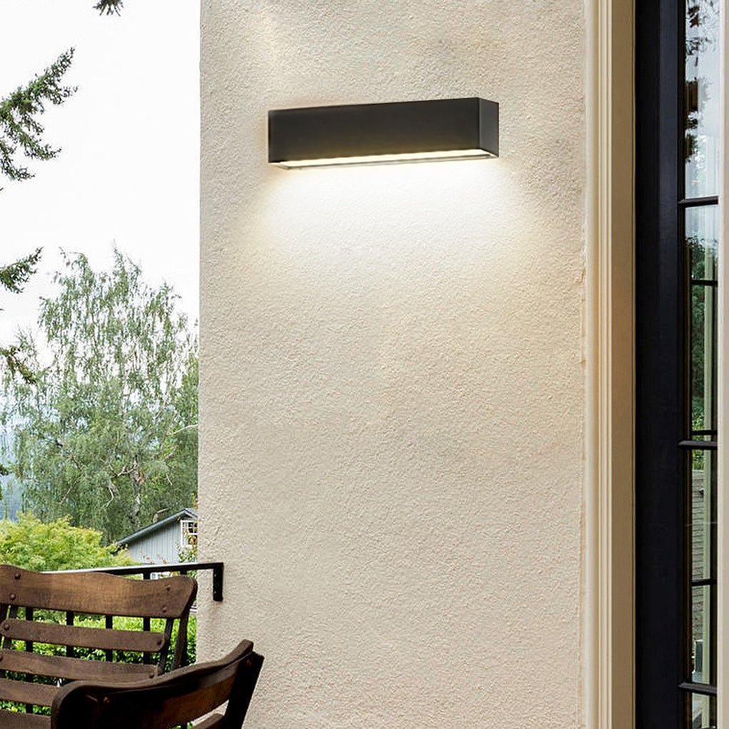 Edin Rectangle LED Outdoor Wall Light — Slim Frame, Modern Profile