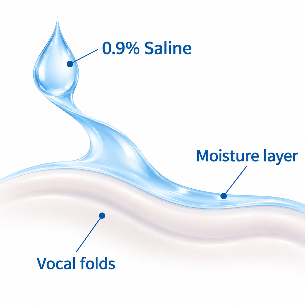 Illustration of a saline droplet forming a moisture layer