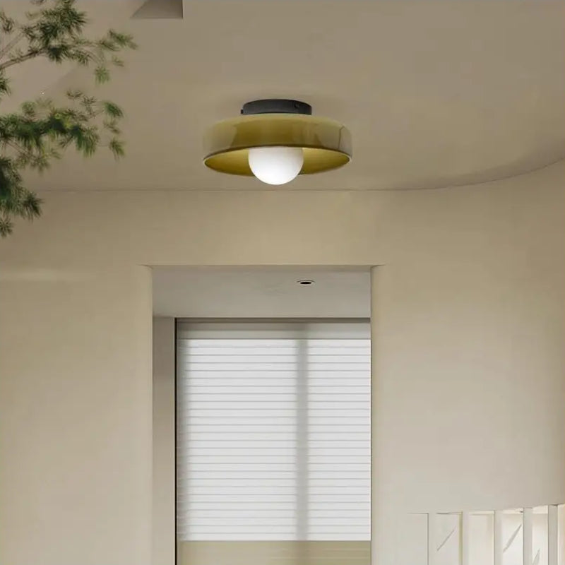 Lampada da soffitto Jess con paralume cilindrico in vetro