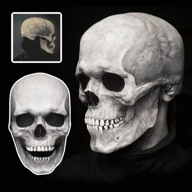 Masque de crâne à mâchoire mobile réaliste pour costume d'Halloween