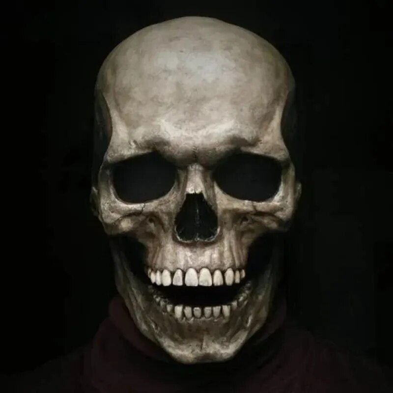 Masque de crâne à mâchoire mobile réaliste pour costume d'Halloween