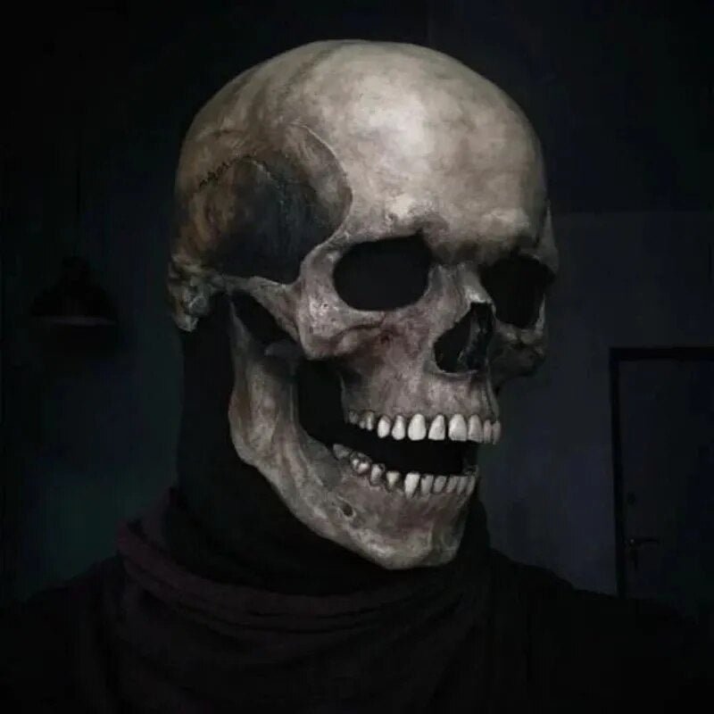 Masque de crâne à mâchoire mobile réaliste pour costume d'Halloween