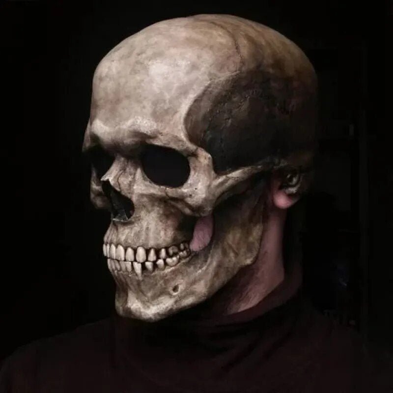 Masque de crâne à mâchoire mobile réaliste pour costume d'Halloween