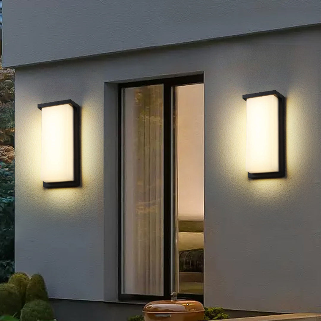 Applique da esterno Heather a LED — corpo rettangolare pressofuso