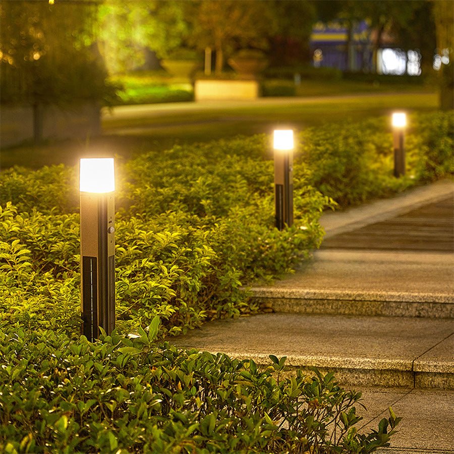 Motion Sensor Black Torchiere Floor Lamp Solar-Powered - Lamp Outdoor