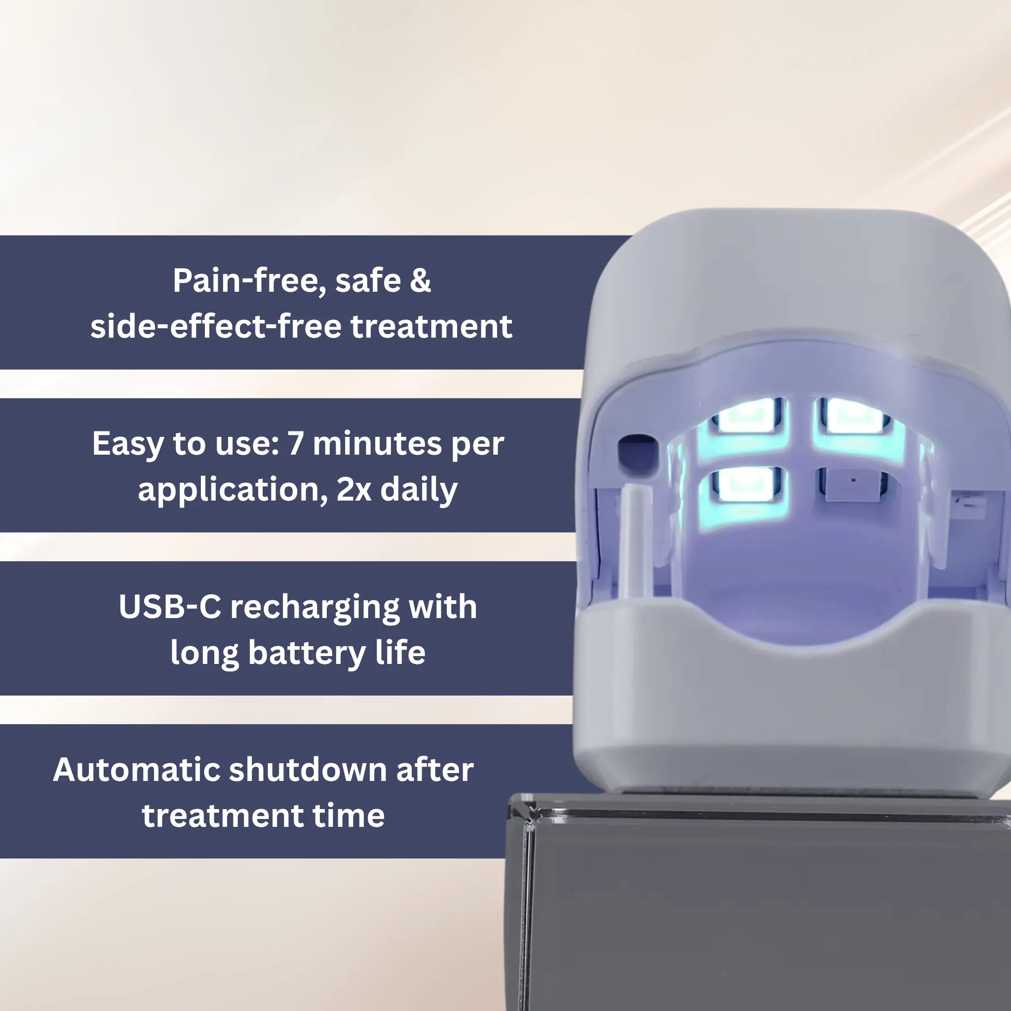 Dispositivo de Cuidado de Uñas con Luz UV - Batería Recargable - Portátil - Duración de 4 Horas - 300g - Uso Doméstico