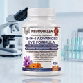 Bottle of the 15-in-1 eye formula capsules on a laboratory counter