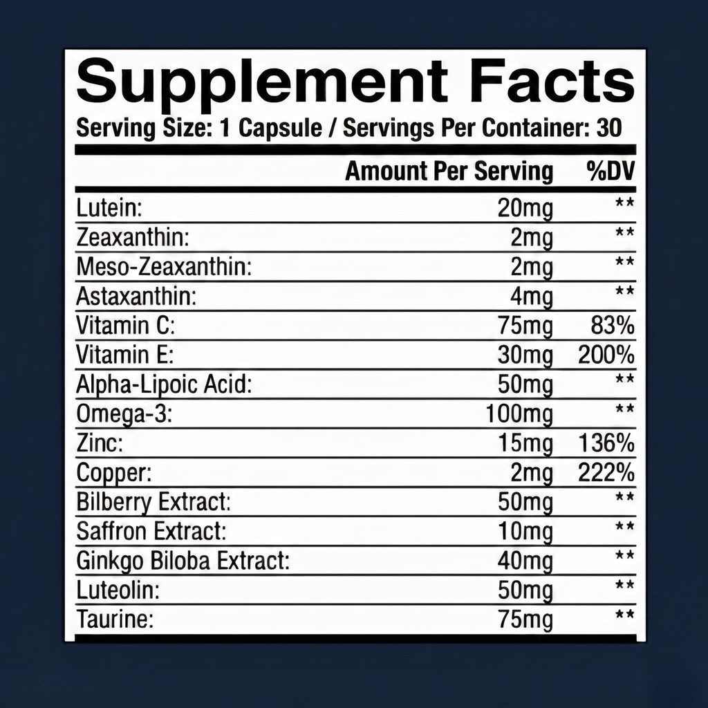 תוסף לתמיכה בבריאות העיניים – לוטאין 20 mg, זאקסנטין ומזו-זאקסנטין, 30 כמוסות