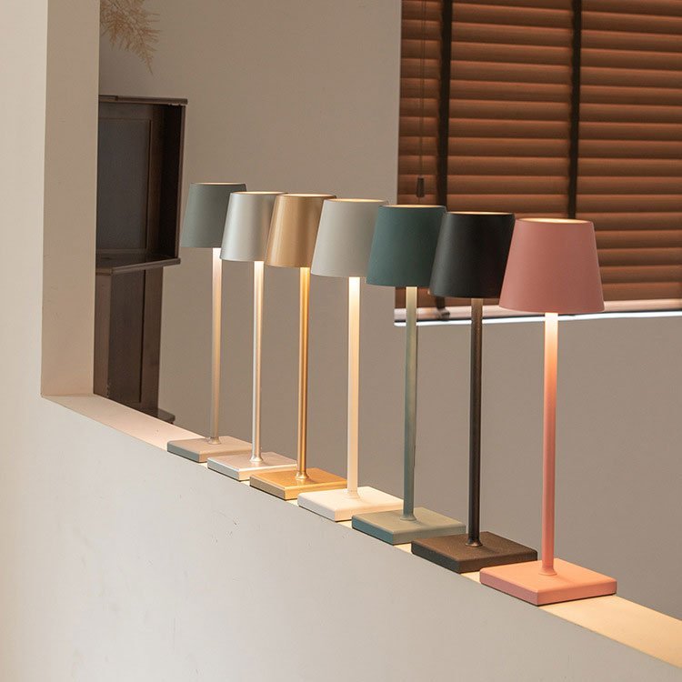 Lampe de table rechargeable sans fil - Lampe design minimaliste japandi