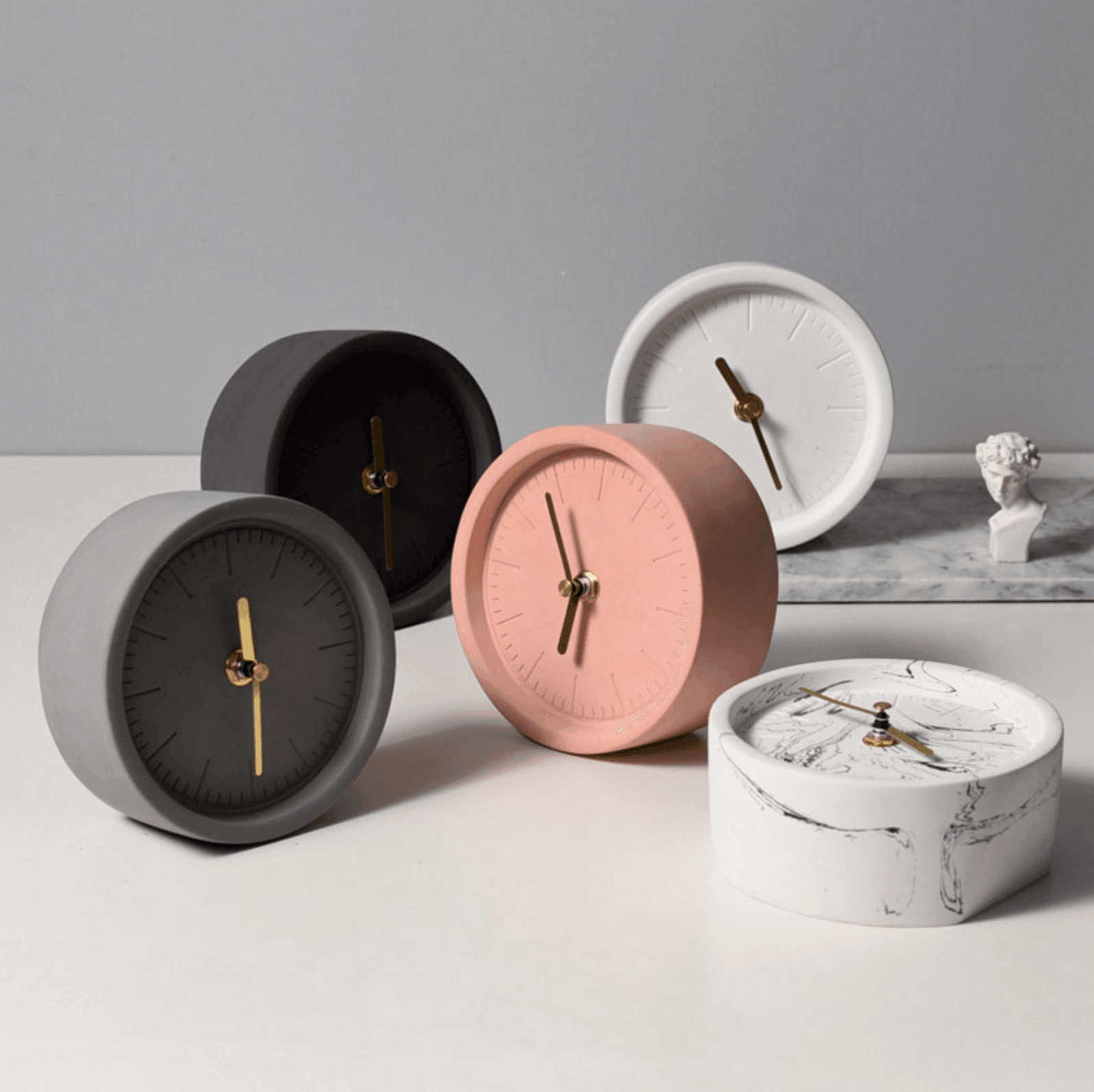 Cempli – Luxuriöse Zement-Schreibtischuhr mit minimalistischem Design für ein stilvolles Interieur