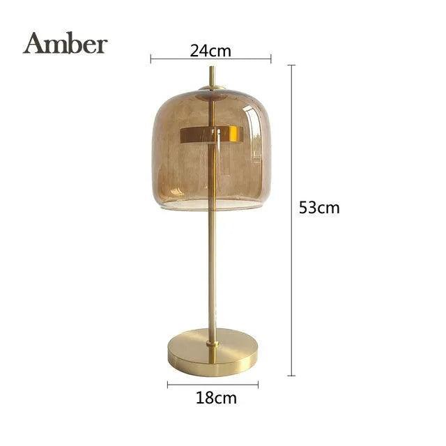Nordik Şeffaf Cam Masa Lambası │ Modern LED Oturma ve Yatak Odası Dekor Aydınlatma Masa Lambası